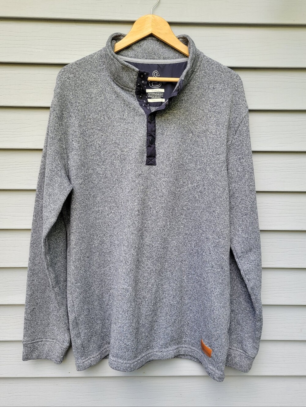 Swannies Golf Wolff Fleece Pullover Mens X- LARGE 1/4 Snap Sweatshirt Gray